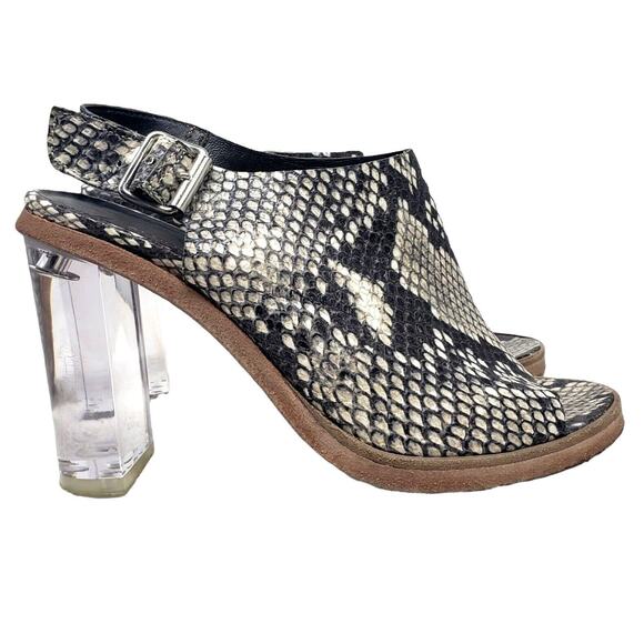 AGL Snakeskin Heels Open Toe Slingback Attilio Giusti Leombruni 36 EU / 6 US - Picture 1 of 12